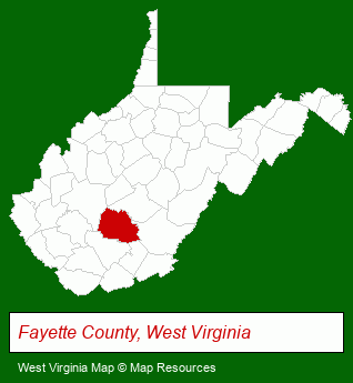 West Virginia map, showing the general location of Ace Expeditions