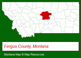 Montana map, showing the general location of Phillips Realty