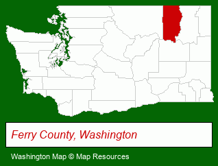 Washington map, showing the general location of Brown Bear Real Estate
