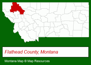 Montana map, showing the general location of Pierce Leasing