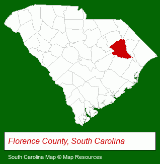 South Carolina map, showing the general location of Habitat 2000