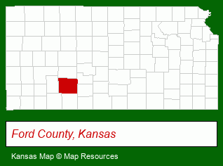 Kansas map, showing the general location of Coldwell Banker