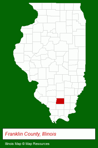 Illinois map, showing the general location of Franklin County Housing Authority
