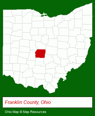 Ohio map, showing the general location of Lincoln Lodge Retirement