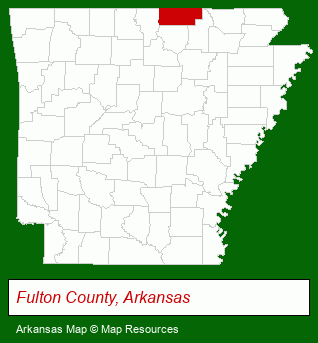Arkansas map, showing the general location of Southfork Resort