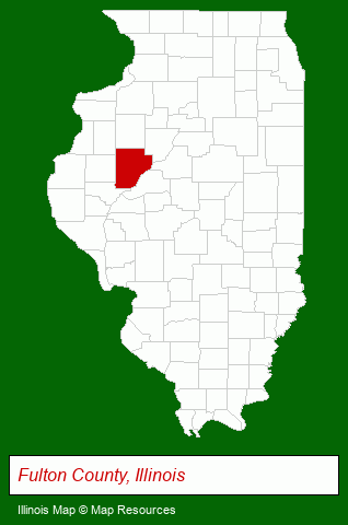 Illinois map, showing the general location of Canton Park District