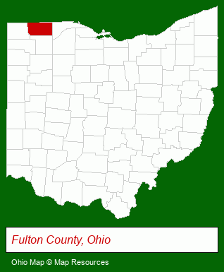 Ohio map, showing the general location of Swanton Health Care Center