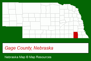 Nebraska map, showing the general location of Gold Crest Retirement Center