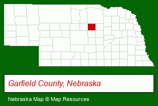 Nebraska map, showing the general location of Aggies Acres