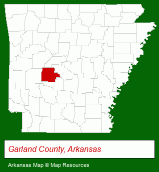 Arkansas map, showing the general location of Red Oak Ridge