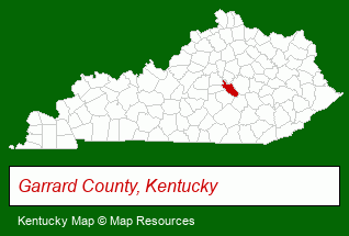 Kentucky map, showing the general location of Danny Ayers Auctioneers
