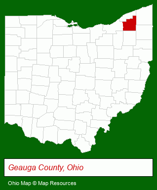 Ohio map, showing the general location of Geauga Self Storage