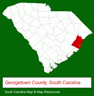 South Carolina map, showing the general location of Lakes at Litchfield Retirement