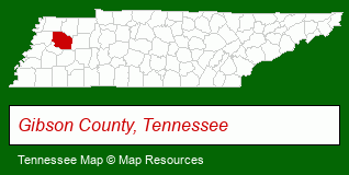 Tennessee map, showing the general location of Pritchard Realty