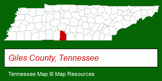 Tennessee map, showing the general location of Butler Realty