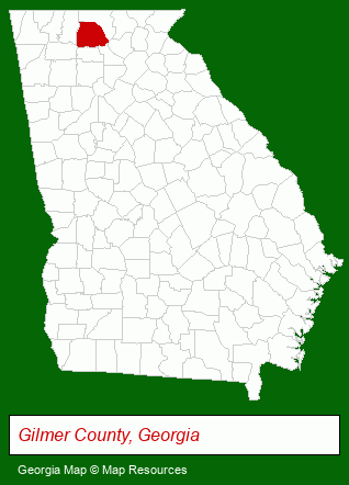 Georgia map, showing the general location of Clifford Lancey