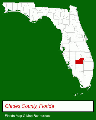 Florida map, showing the general location of Glades RV Park & Marina