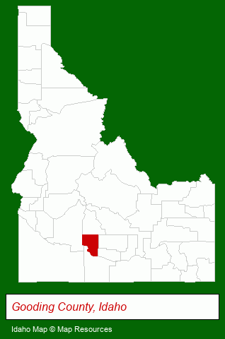 Idaho map, showing the general location of Hagerman RV Village