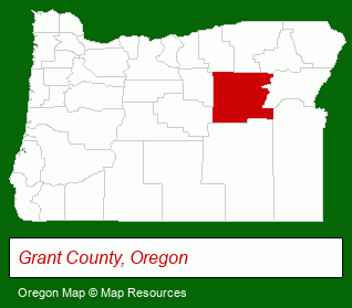 Oregon map, showing the general location of Grant-Baker Federal Credit Union