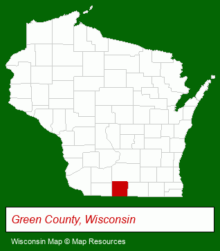 Wisconsin map, showing the general location of Decatur Dairy Inc