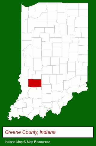 Indiana map, showing the general location of Key Associates of Linton
