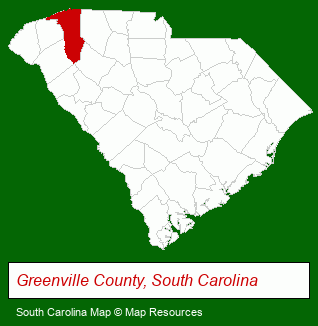 South Carolina map, showing the general location of Park Haywood Apartments