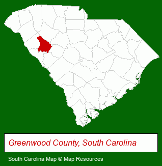 South Carolina map, showing the general location of Tinsley & Adams LLP