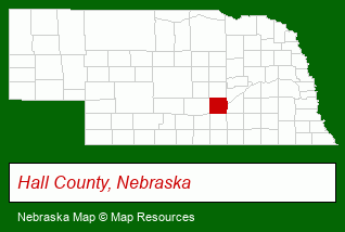 Nebraska map, showing the general location of Central Nebraska REG Arprt-Gri