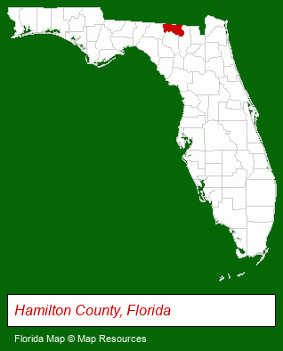 Florida map, showing the general location of Bienville Plantation