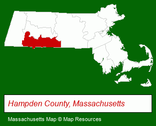 Massachusetts map, showing the general location of Springfield Neighborhood Housing Services