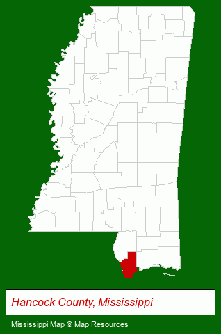 Mississippi map, showing the general location of Ashman-Mollere Realty Inc