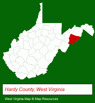 West Virginia map, showing the general location of Classic Properties LLC