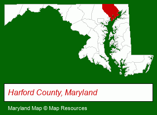 Maryland map, showing the general location of B & V Testing Inc