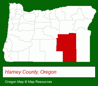 Oregon map, showing the general location of Burns RV Park
