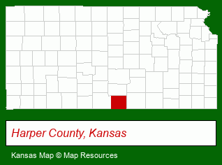 Kansas map, showing the general location of Gerber Auction & Real Estate