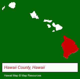 Hawaii map, showing the general location of Barbara L Franklin