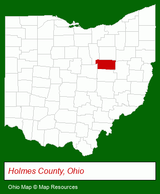 Ohio map, showing the general location of Scenic Hills RV Park