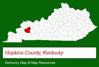 Kentucky map, showing the general location of J Craig Riddle CO Inc