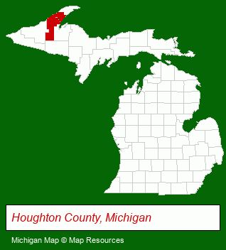 Michigan map, showing the general location of Michigan Tech Employees Federal Credit Union