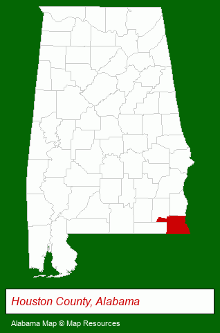 Alabama map, showing the general location of Coldwell Banker-Alfred Saliba Realty Co
