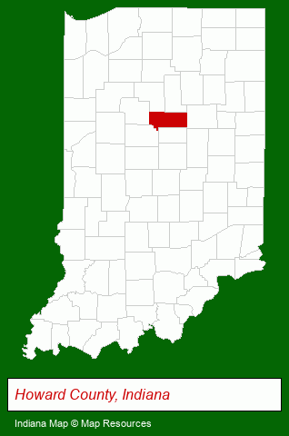 Indiana map, showing the general location of Mark Hurt