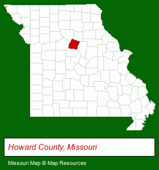 Missouri map, showing the general location of Midway Farms Inc