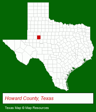 Texas map, showing the general location of Parkplace Retirement
