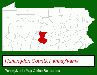 Pennsylvania map, showing the general location of Raystown Realty