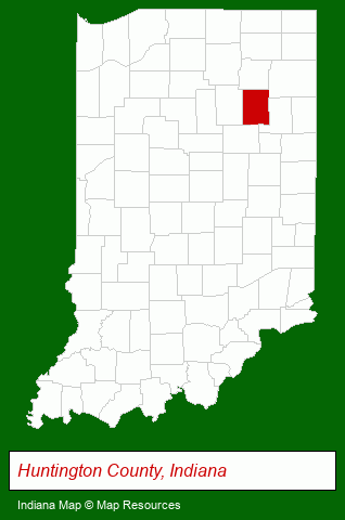 Indiana map, showing the general location of Zimmer Sunrooms