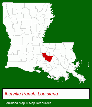 Louisiana map, showing the general location of Plaquemine Housing Authority
