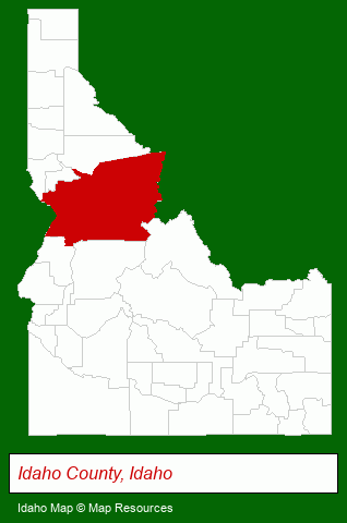 Idaho map, showing the general location of Blevins Agency