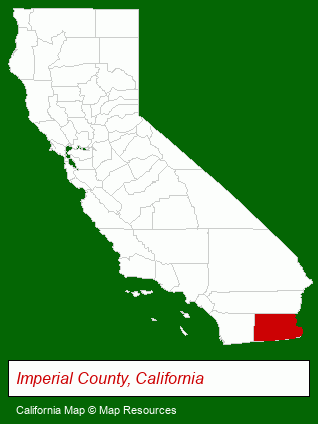 California map, showing the general location of Sunbeam Lake RV Resort
