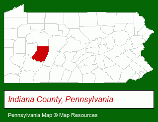 Pennsylvania map, showing the general location of Communities at Indian Haven