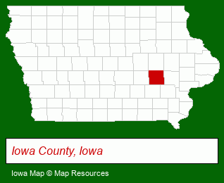 Iowa map, showing the general location of Lodge On Lafayette
